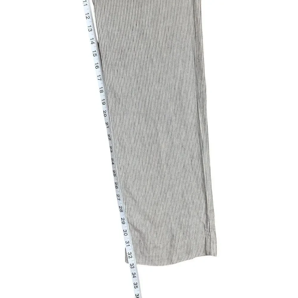 Banana Republic Men's Striped Cream And Grey Linen Trousers